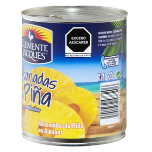 REBANADAS DE PIÑA EN ALMÍBAR  CLEMENTE JACQUES LATA 800  GR.