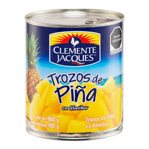 TROZOS DE PIÑA EN ALMÍBAR CLEMENTE JACQUES LATA 800  GR.