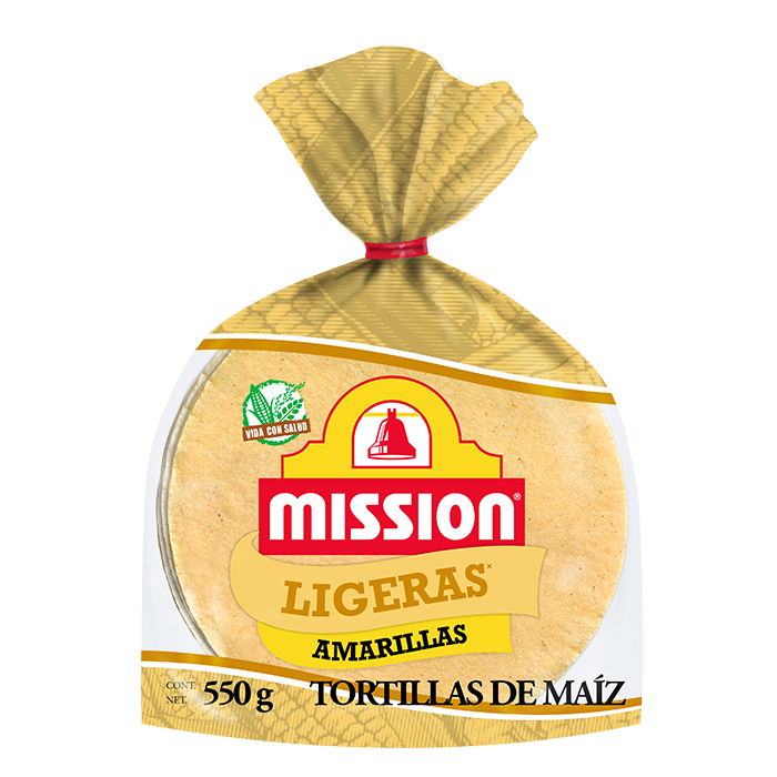 TORTILLAS DE MAIZ AMARILLAS LIGERAS MISSION BOLSA 550  GR.