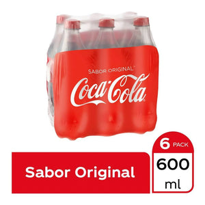 REFRESCO COCA COLA ORIGINAL 6PACK PET 600 ML 6  PZA.