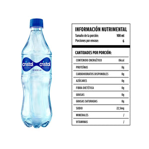 AGUA CRISTAL PET UND 600ML, botella agua cristal