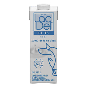 LECHE ULTRAPASTEURIZADA SEMIDESCREMADA LAC-DEL 1  LT.