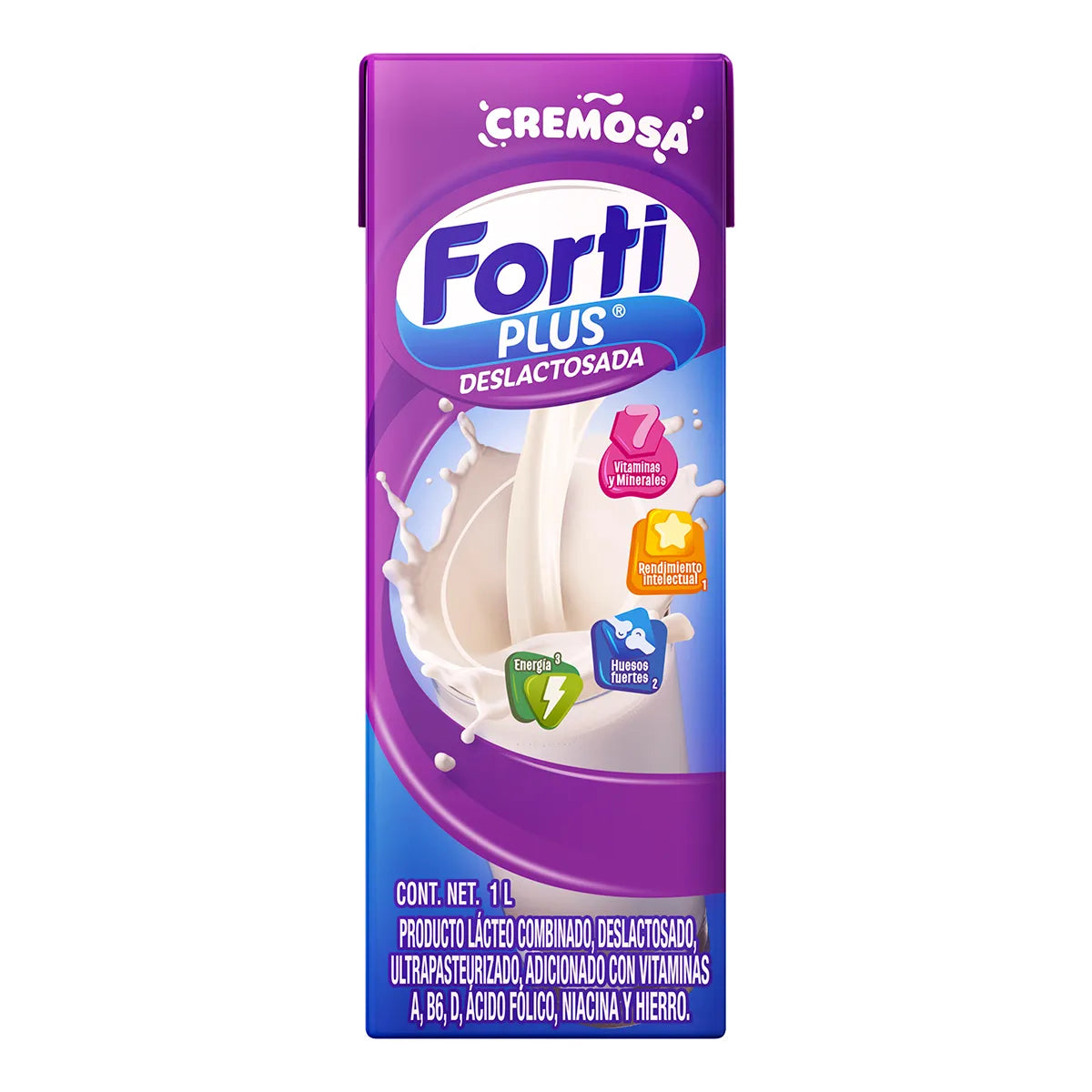 LECHE SEMIDESCREMADA FORTILECHE DESLACTOSADA BRICK 1  LT.