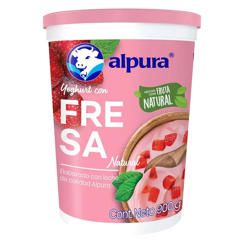 YOGHURT BATIDO ALPURA CON FRESA 900  GR.