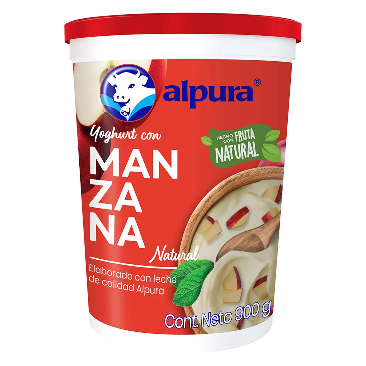 YOGHURT BATIDO ALPURA CON MANZANA 900  GR.