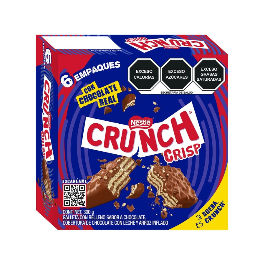 CHOCOLATE CRUNCH CRISP 50 GRS DISPLAY 6  PZA.