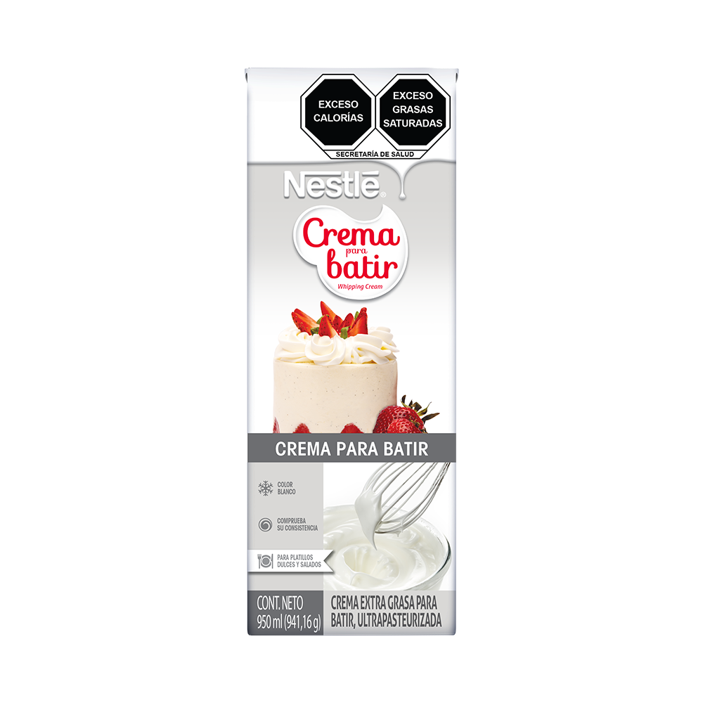 CREMA PARA BATIR NESTLÉ EXTRA GRASA/ULTRAPASTEURIZADA 950  ML.