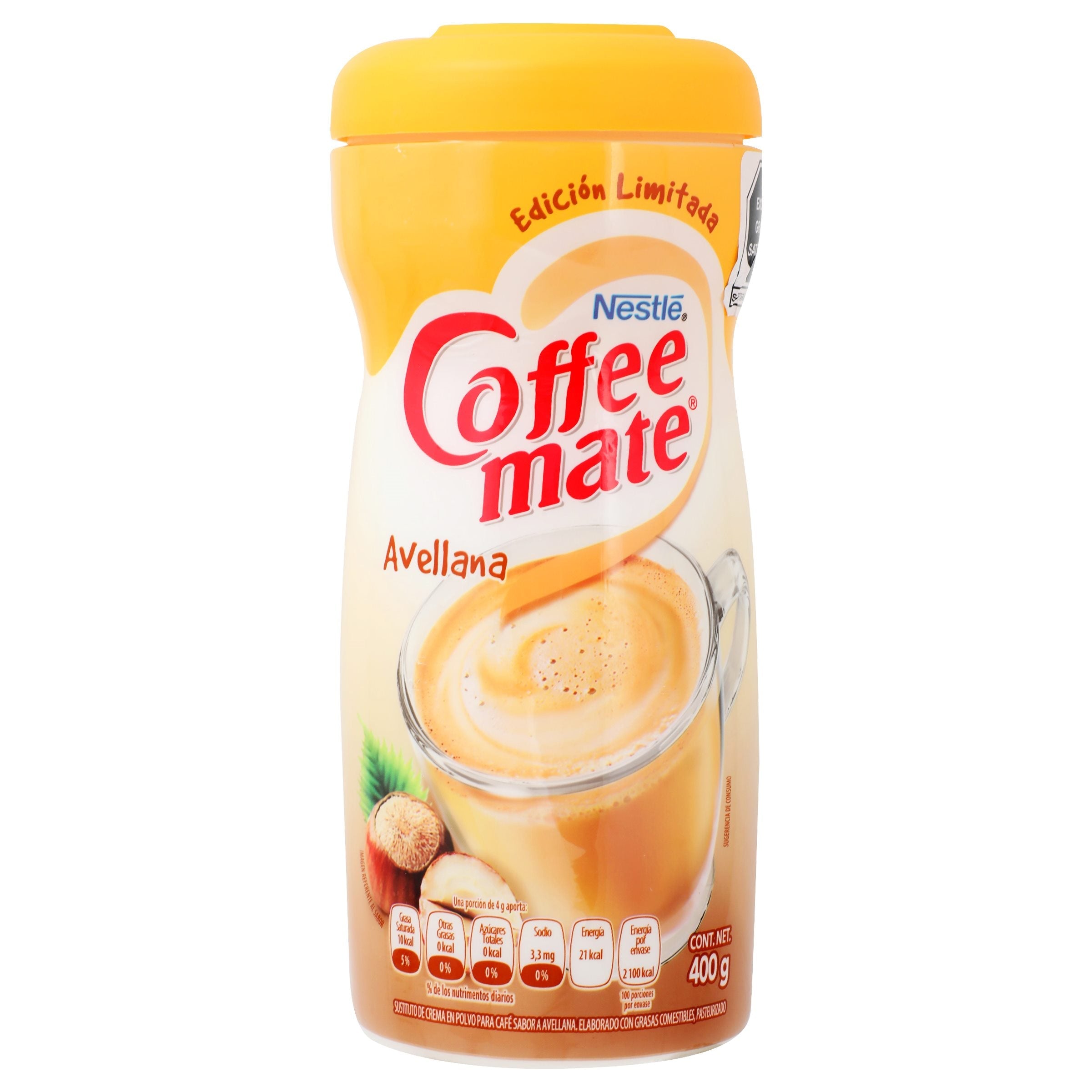 COFFE- MATE  EN POLVO SABOR CREMA AVELLANA BOTE 400  GR.