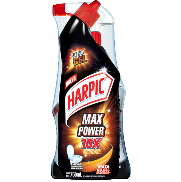 PACK LIMPIADOR PARA BAÑOS HARPIC MAX POWER + TRIGGER 2  PZA.