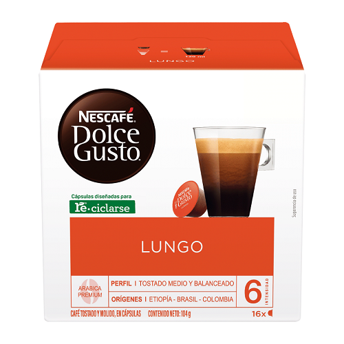 CAFE LUNGO DOLCE GUSTO NESCAFE CAPSULAS DISPLAY 112  GR.