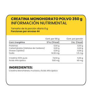 CREATINA MONOHIDRATO 350 GRAMOS 350  GR.