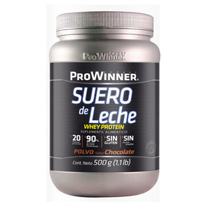 SUERO DE LECHE CHOCOLATE PROWINNER BOTE 500  GR.