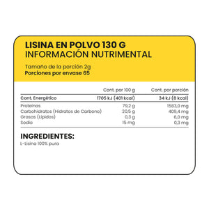 LISINA EN POLVO PROWINNER BOTE 130  GR.