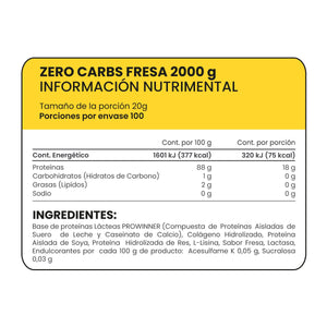 ZERO CARBS FRESA PROWINNER BOTE 2  KG.