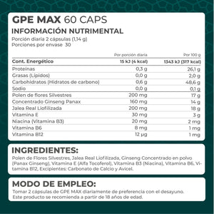 GPE MAX PRONAT FRASCO 60 CAPSULAS 1  PZA.