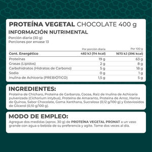 PROTEÍNA VEGETAL CHOCOLATE PRONAT BOLSA 400  GR.