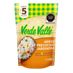 ARROZ PRECOCIDO A LA JARDINERA VERDE VALLE BOLSA 140  GR.