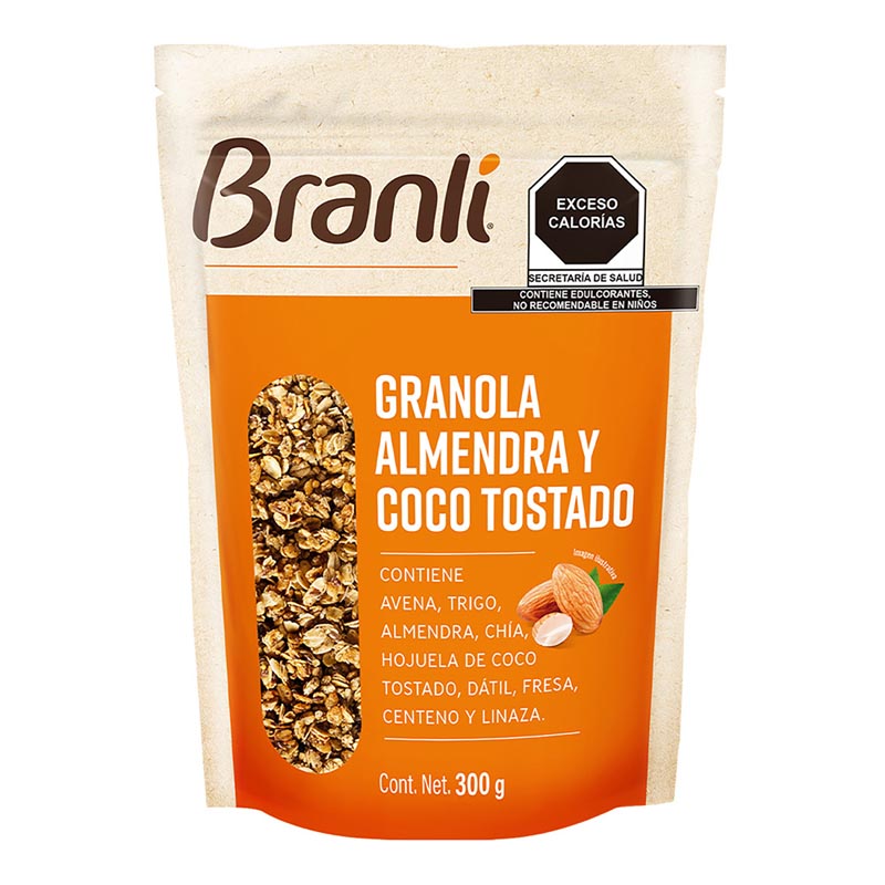 GRANOLA ALMENDRA COCO TOSTADO BRANLI BOLSA 300  GR.