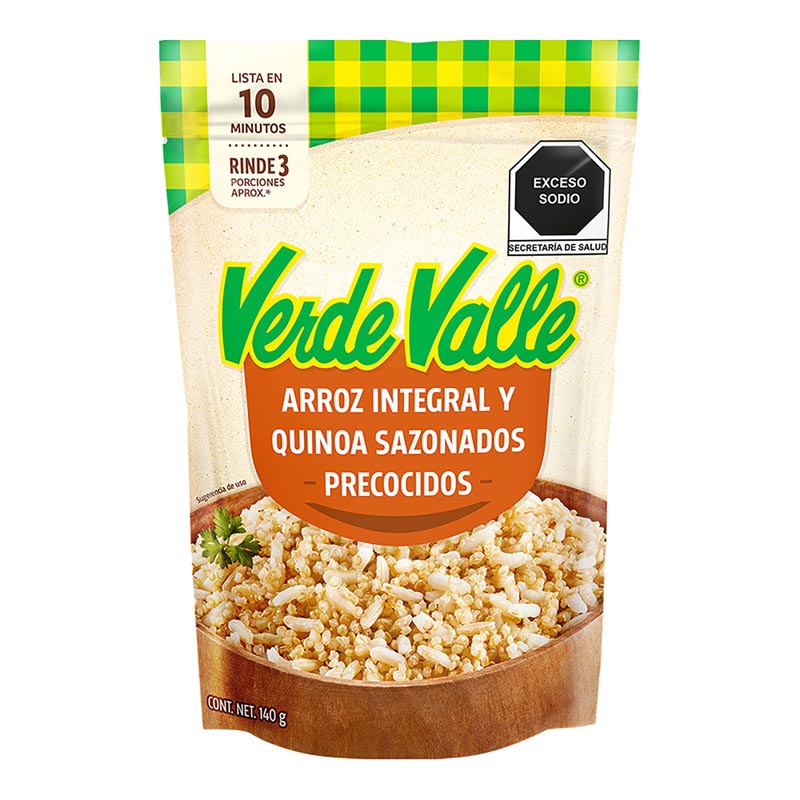 ARROZ INTEGRAL Y QUINOA SAZONADO VERDE VALLE 140  GR.