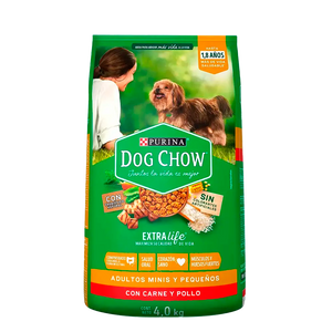 ALIMENTO PARA PERRO DOG CHOW ADULTO RAZAS PEQUEÑAS 23% PROTEÍNA BOLSA 4  KG.