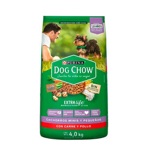 ALIMENTO PARA PERRO  DOG CHOW CACHORRO RAZAS PEQUEÑAS 27% PROTEÍNA BOLSA 4  KG.