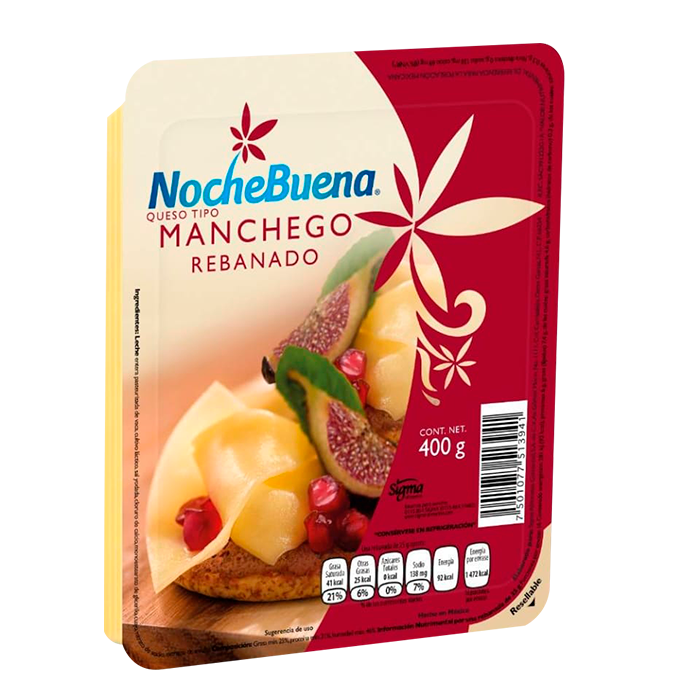 QUESO MANCHEGO REBANADO NOCHE BUENA 400  GR.