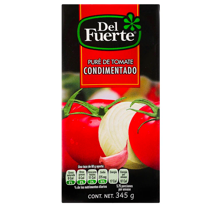 PURÉ DE TOMATE CONDIMENTADO DEL FUERTE TETRA 345  GR.