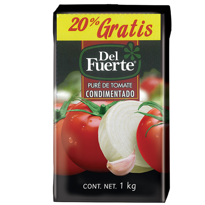 PURÉ DE TOMATE CONDIMENTADO DEL FUERTE PRECIO ESPECIAL TETRA 1  KG.