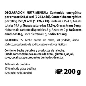 QUESO DE CABRA NATURAL LYNCOTT 200  GR.