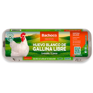 HUEVO BLANCO BACHOCO GALLINA LIBRE 12 PZS 12  PZA.