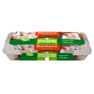 HUEVO BLANCO BACHOCO GALLINA LIBRE 12 PZS 12  PZA.