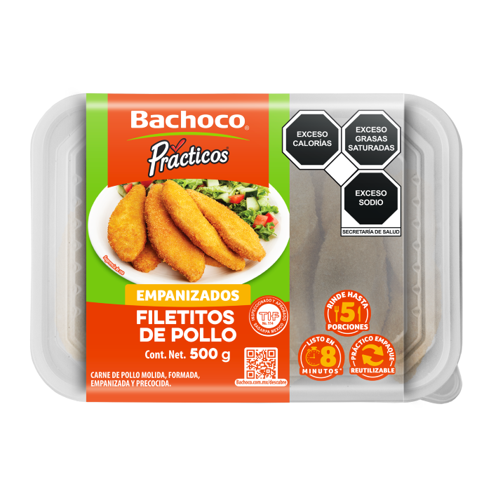 FILETITOS DE POLLO EMPANIZADOS PRÁCTICOS 500  GR.