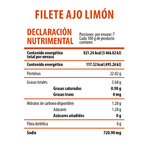 FILETE DE PECHUGA AJO LIMON BACHOCO 700  GR.