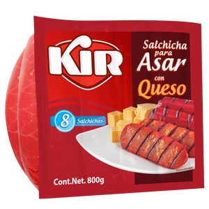 SALCHICHA PARA ASAR KIR SABOR QUESO 800  GR.