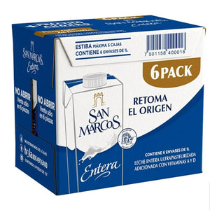 LECHE ENTERA ULTRAPASTEURIZADA SAN MARCOS 6  PZA.