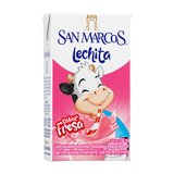 LECHE PARCIALMENTE DESCREMADA DESLACTOSADA ULTRAPASTEURIZADA CON SABOR FRESA SAN MARCOS 236  GR.