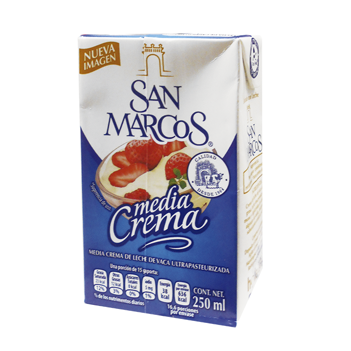 MEDIA CREMA SAN MARCOS TETRA 250  ML.