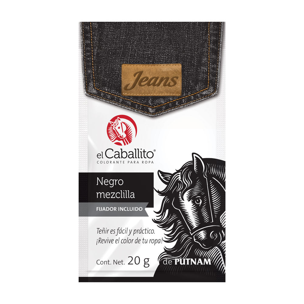 COLORANTE NEGRO MEZCLILLA EL CABALLITO 1  PZA.