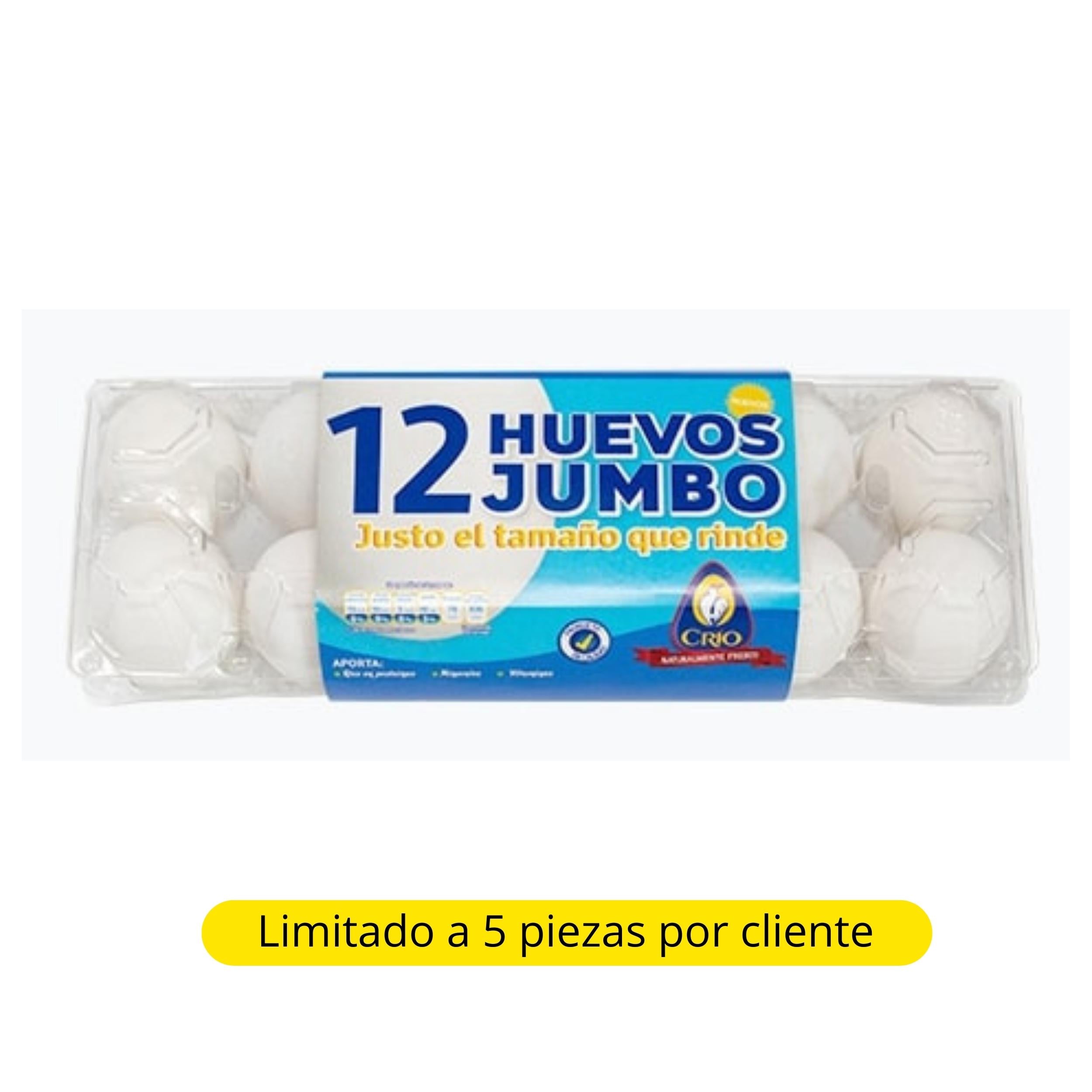 HUEVO JUMBO CRIO 12 PIEZAS 12  PZA.