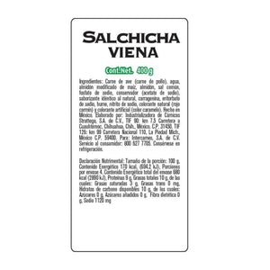 BAFAR SALCHICHA DE PAVO VIENA 400 g 400  GR.