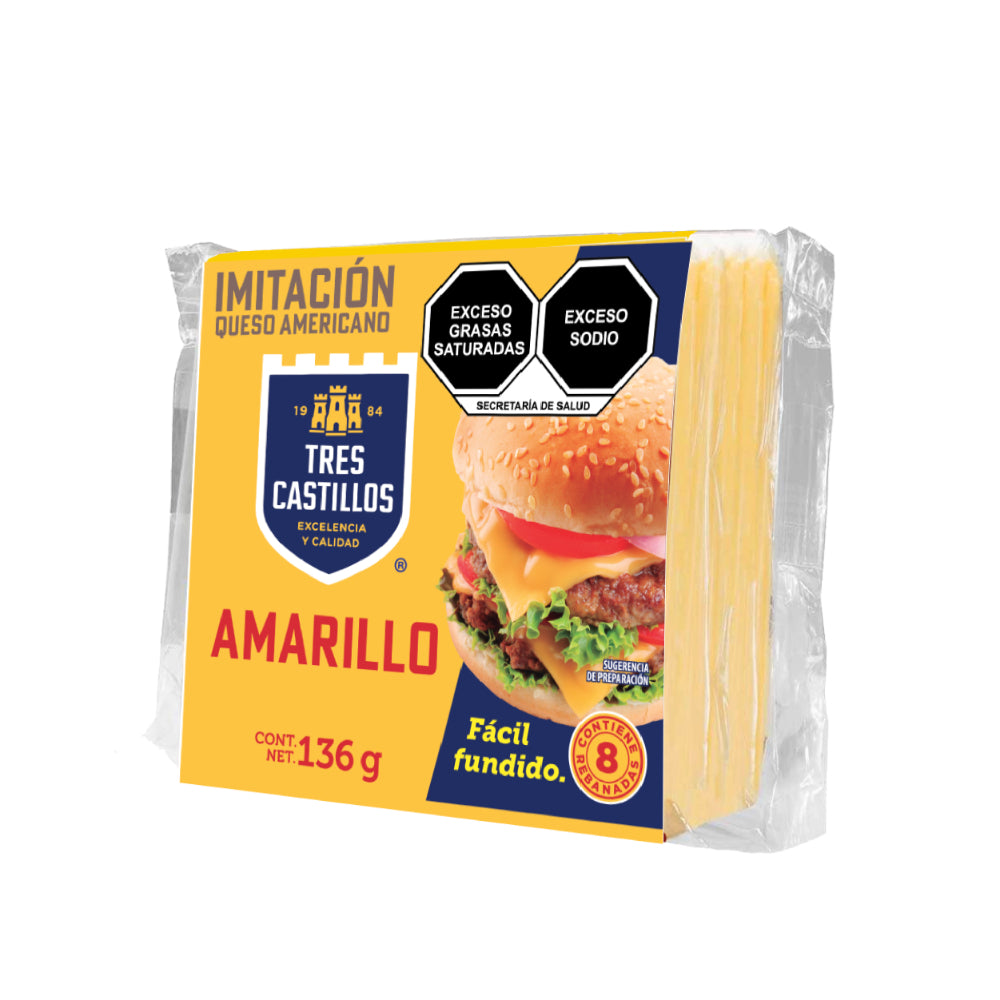 QUESO AMARILLO TRES CASTILLOS 136  GR.