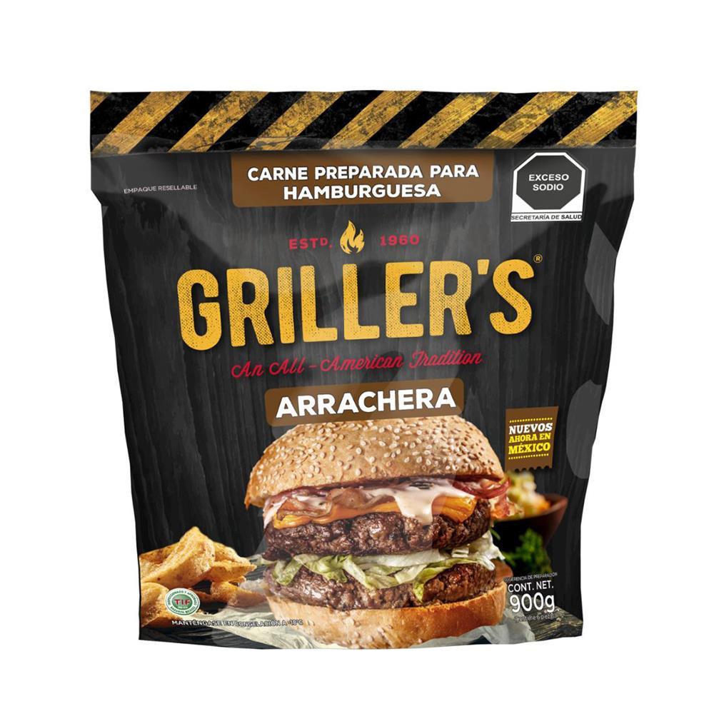 CARNE PARA HAMBURGUESA ARRACHERA GRILLERS 900  GR.