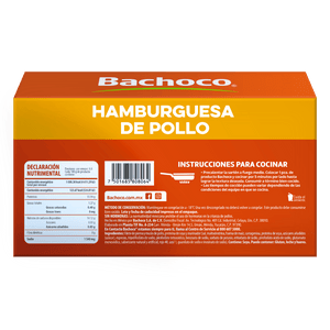 HAMBURGUESA PARA ASAR DE POLLO BACHOCO CAJA 10  PZA.