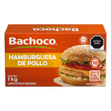 HAMBURGUESA PARA ASAR DE POLLO BACHOCO CAJA 10  PZA.