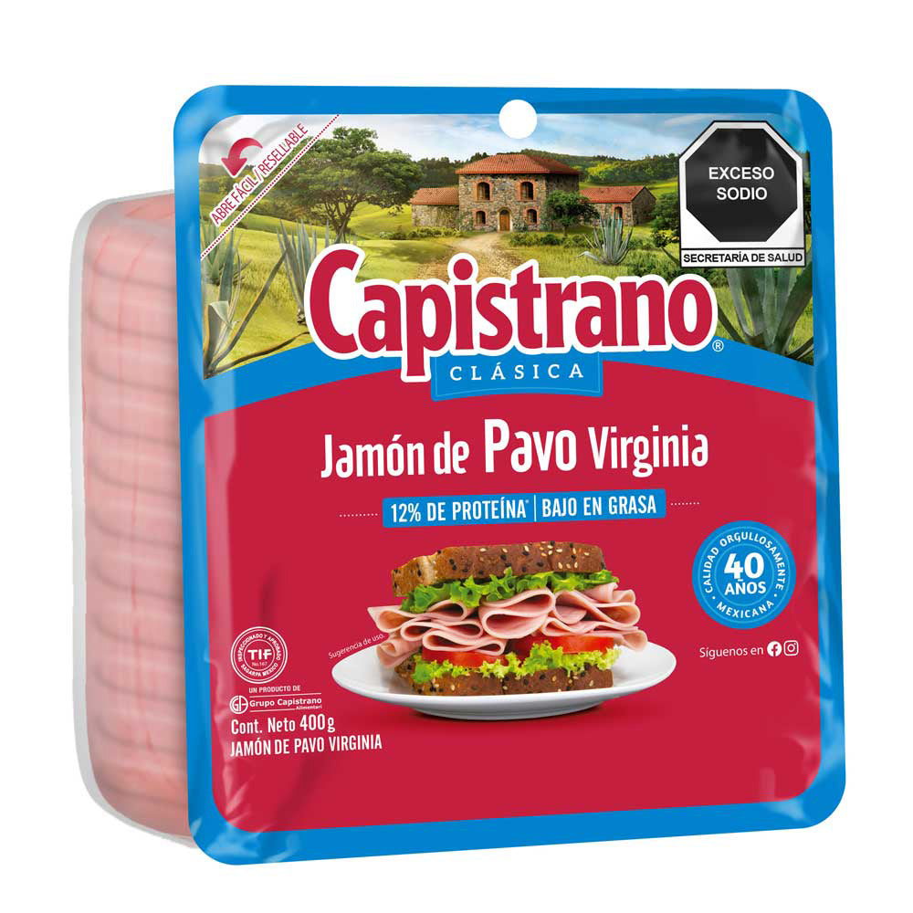 JAMON VIRGINIA DE PAVO CAPISTRANO 400  GR.