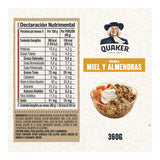 GRANOLA 100 % NATURAL AVENA Y MIEL QUAKER 360  GR.