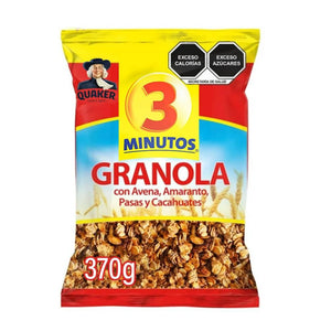 GRANOLA 3 MINUTOS QUAKER BOLSA 370  GR.