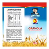 GRANOLA 3 MINUTOS QUAKER BOLSA 370  GR.