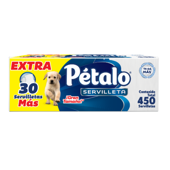 SERVILLETA PETALO BLANCA BONUS 30 PIEZAS 450  PZA.