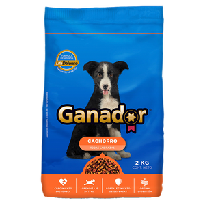 ALIMENTO PARA PERRO GANADOR CACHORRO 27% PROTEINA BOLSA 2  KG.